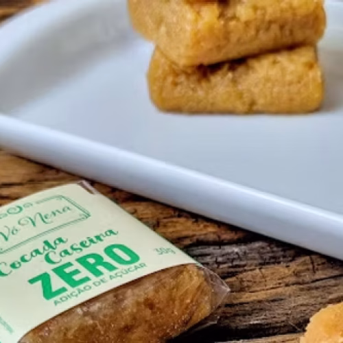 Cocada caseira Zero adição de açúcar 30g doces vó nena