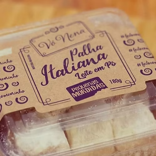 Palha Italiana de Leite em Pó em Cubos - 170g doces vó nena